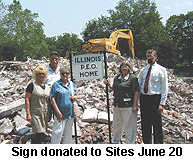 PEO Sign donated to Sites, June 20, 2002